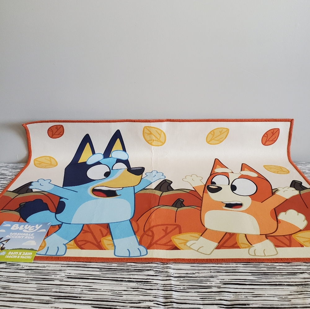 Bluey Autumn Fun Washable Area Rug 26in x 38in